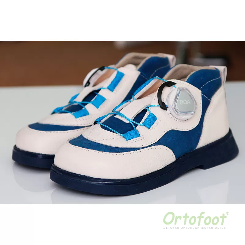 Кроссовки детские ортопедические Ortofoot OrtoCrossPremium 411 Blue с выкладкой свода синие